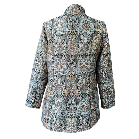 Soft Surroundings Jacket Jacquard Venezia Paisley metallic Frog Closure Sz MED - Picture 3 of 9